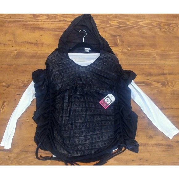 NWT Roxy Crochet Lace Runch Hoodie - Picture 2 of 8